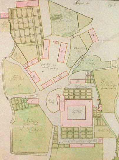 Plan des Klosters, 1740